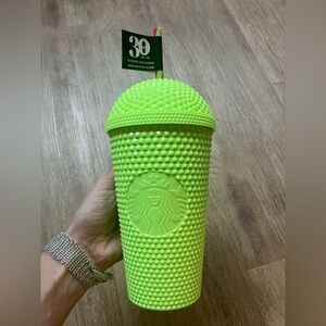 Starbucks 30 year anniversary Frappuccino studded neon tumbler NWT